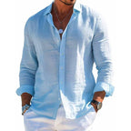 Casual Linen Long Sleeve Blouse