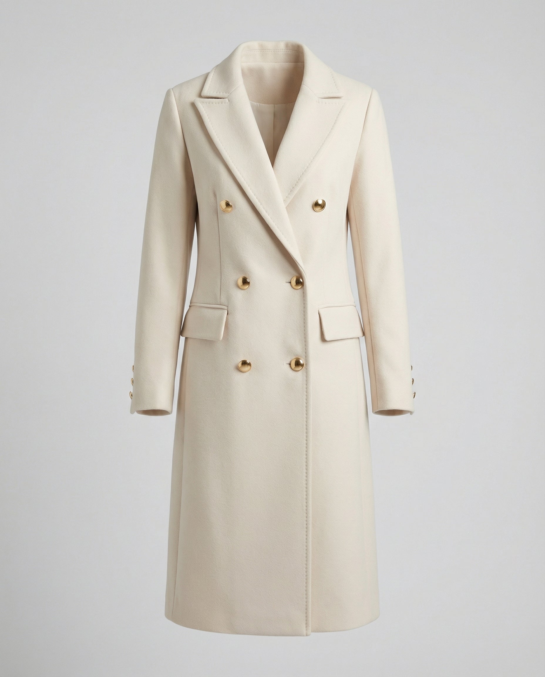 Women's Double-Breasted Cashmere Blend Longline Coat