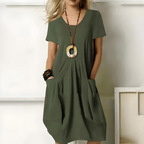 Loose Fit Midi Dress Short Sleeve