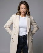 Women's Double-Breasted Cashmere Blend Longline Coat